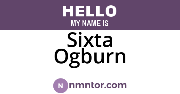 Sixta Ogburn