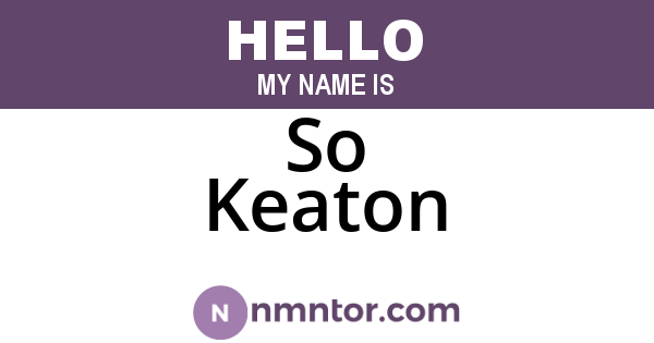 So Keaton