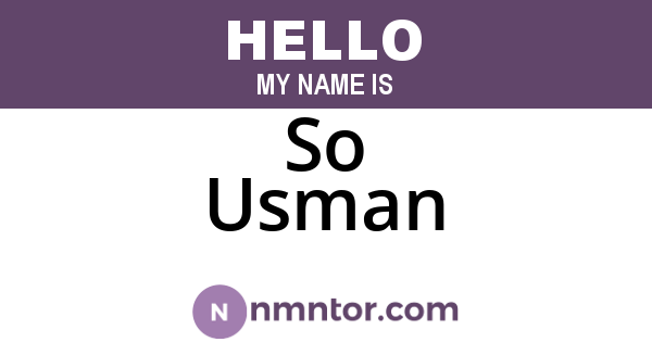 So Usman