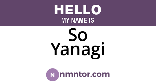 So Yanagi