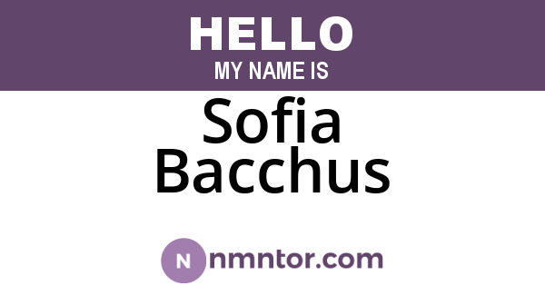 Sofia Bacchus