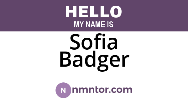 Sofia Badger