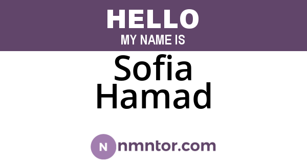 Sofia Hamad