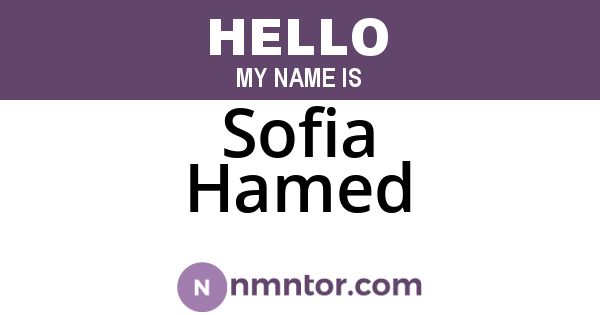 Sofia Hamed