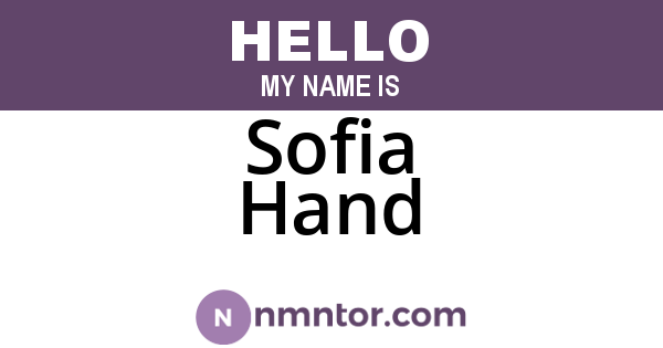 Sofia Hand