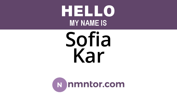 Sofia Kar