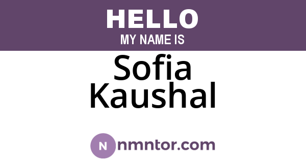 Sofia Kaushal