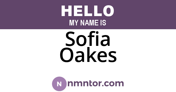 Sofia Oakes