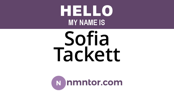 Sofia Tackett
