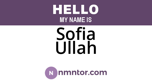 Sofia Ullah