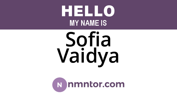 Sofia Vaidya