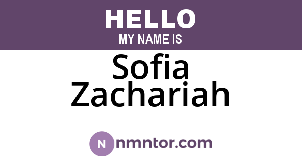 Sofia Zachariah