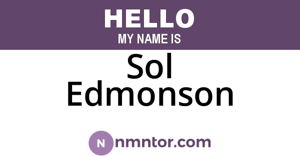 Sol Edmonson