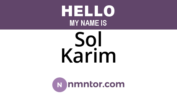 Sol Karim