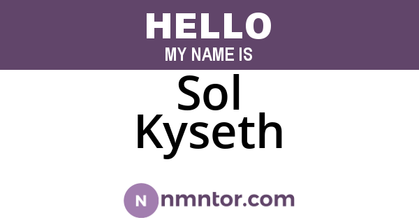 Sol Kyseth