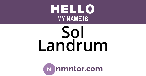 Sol Landrum
