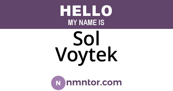 Sol Voytek