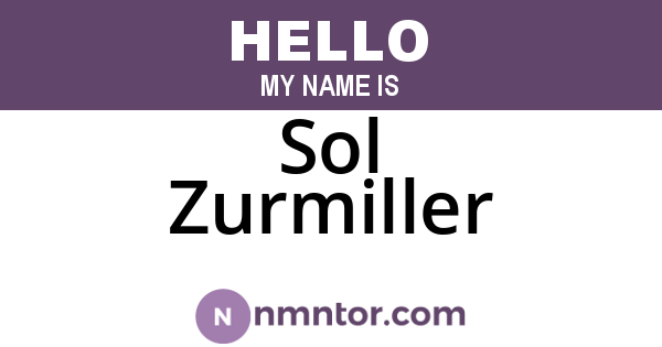 Sol Zurmiller