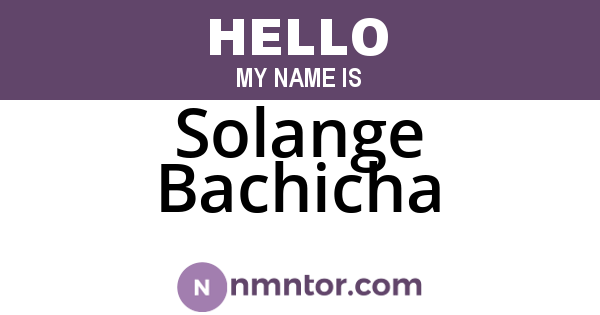 Solange Bachicha