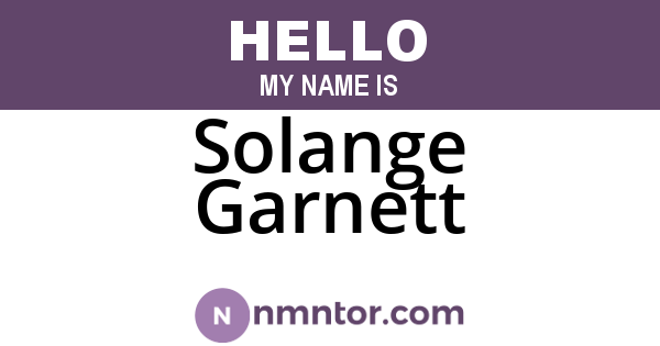 Solange Garnett
