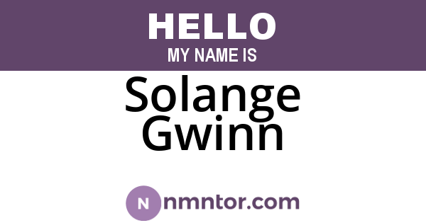 Solange Gwinn