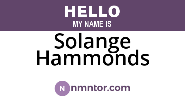 Solange Hammonds