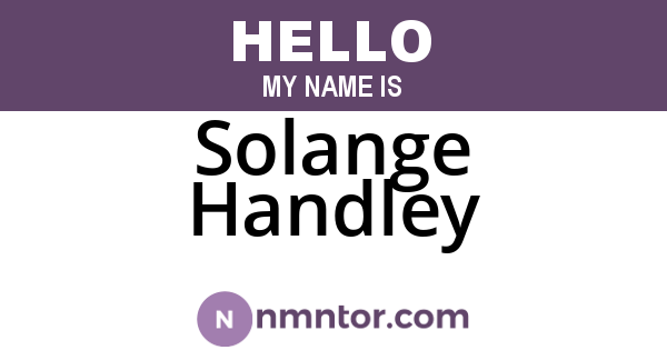 Solange Handley