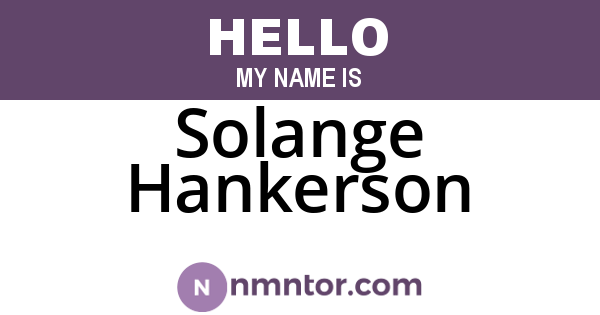 Solange Hankerson