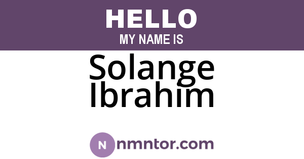 Solange Ibrahim