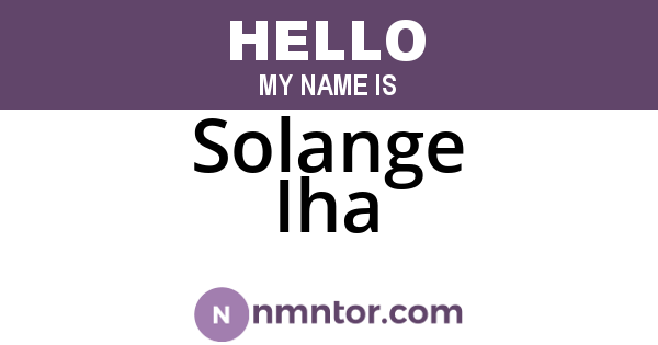 Solange Iha