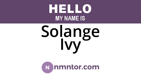 Solange Ivy
