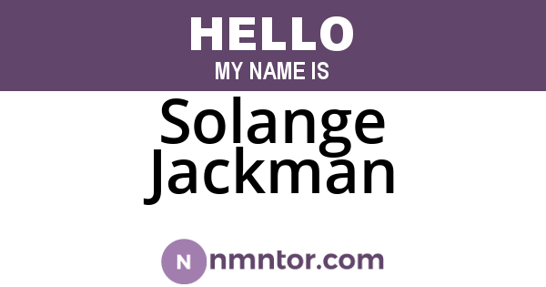 Solange Jackman