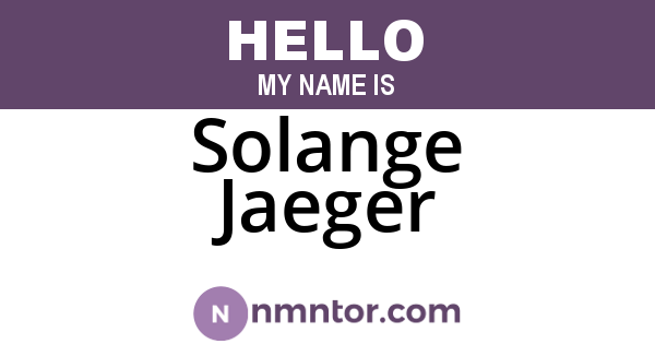 Solange Jaeger