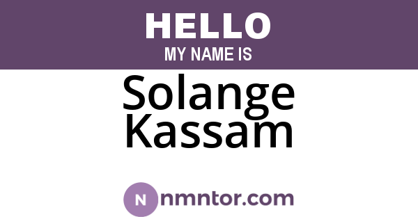 Solange Kassam