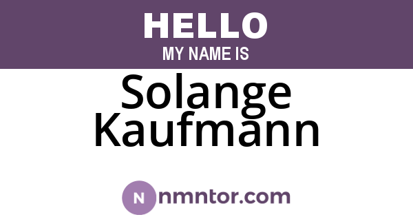 Solange Kaufmann