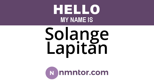 Solange Lapitan