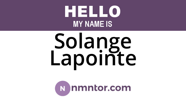 Solange Lapointe