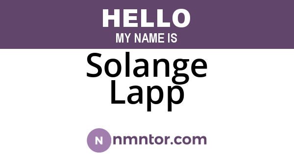Solange Lapp