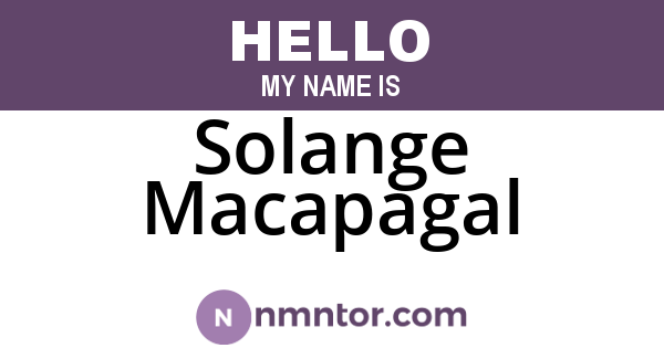 Solange Macapagal