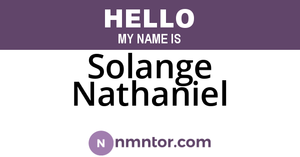 Solange Nathaniel