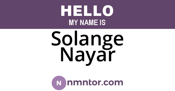 Solange Nayar