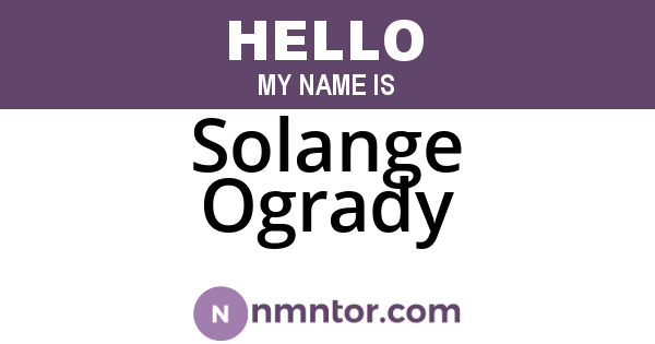 Solange Ogrady