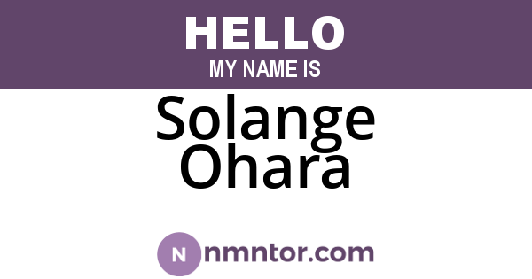 Solange Ohara