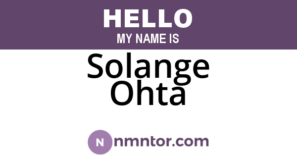 Solange Ohta
