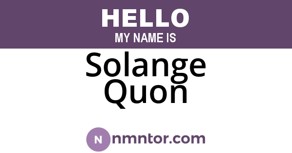 Solange Quon