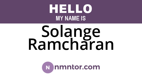 Solange Ramcharan