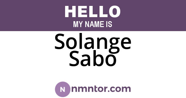 Solange Sabo