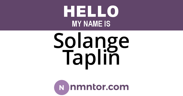 Solange Taplin