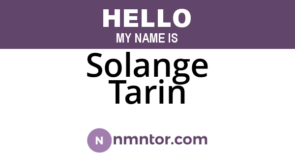 Solange Tarin