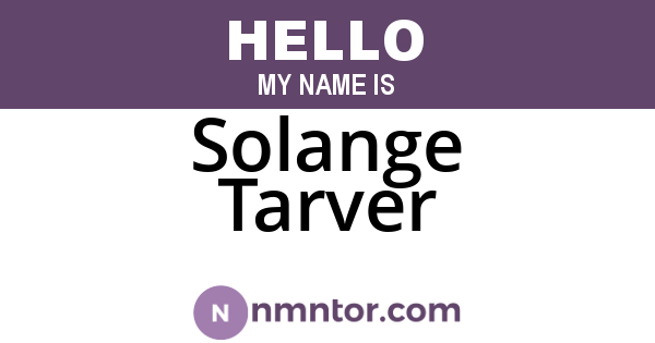 Solange Tarver